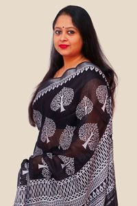 Picture of PRINTED KHADI COTTON SAREE