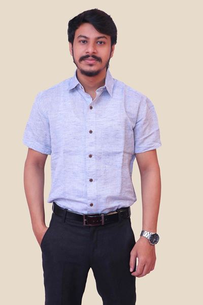 Picture of Regent Blue Regular Fit Men’s Khadi Shirt
