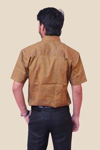 Picture of Mustard Yellow Regular Fit Men’s Khadi Shirt