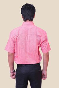 Picture of Red Regular Fit Men’s Khadi Shirt