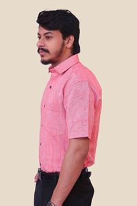 Picture of Red Regular Fit Men’s Khadi Shirt