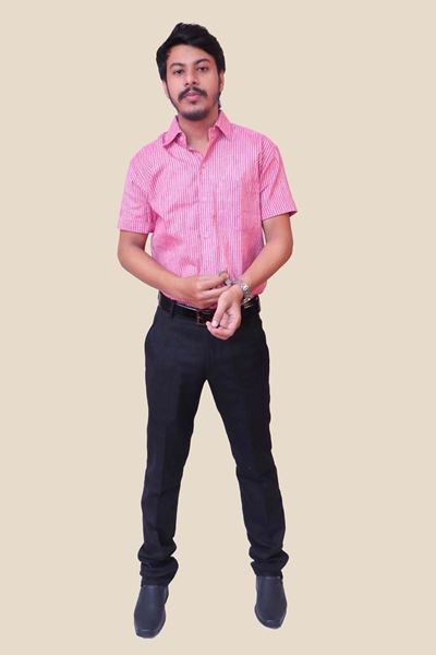 Picture of Red Stripes Regular Fit Men’s Khadi Shirt