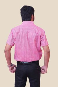Picture of Red Stripes Regular Fit Men’s Khadi Shirt