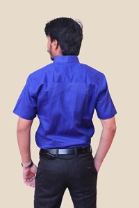 Picture of Royal Blue Regular Fit Men’s Khadi Shirt