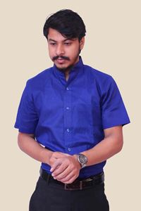 Picture of Royal Blue Regular Fit Men’s Khadi Shirt