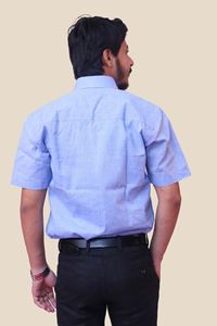 Picture of Blue Regular Fit Men’s Khadi Shirt