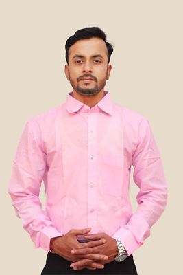 Picture of Solid Pink Regular Fit Men’s Khadi Shirt