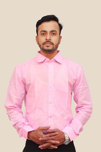 Picture of Solid Pink Regular Fit Men’s Khadi Shirt