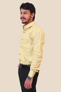 Picture of Light Yellow Regular Fit Men’s Khadi Shirt