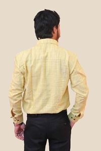 Picture of Light Yellow Regular Fit Men’s Khadi Shirt