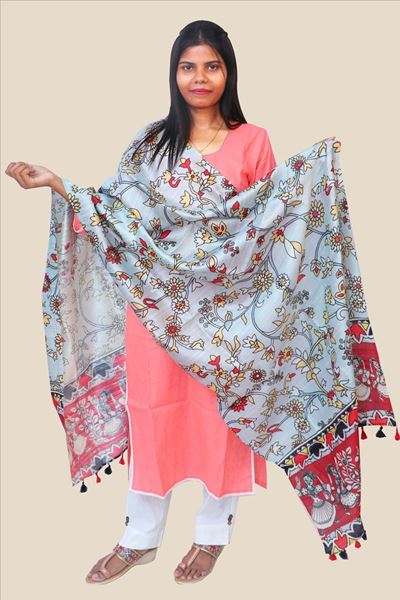 Picture of RAW SILK PRINTED KHADI COTTON SILK DUPATTA FOR WOMEN & GIRLS