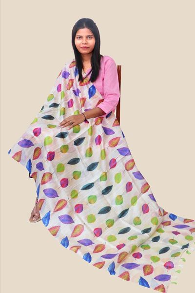 Picture of KHADI WOMEN’S RAW SILK PRINTED DUPATTA