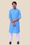 Picture of Blue Khadi Cotton Kurta in Blue Color