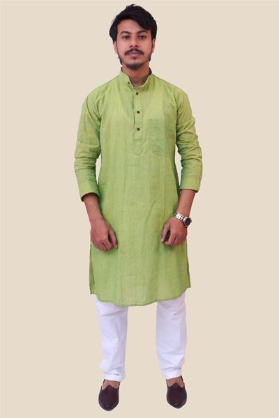 Picture of Green Khadi Cotton Kurta