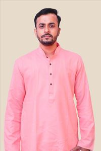 Picture of Peach Khadi Cotton Kurta