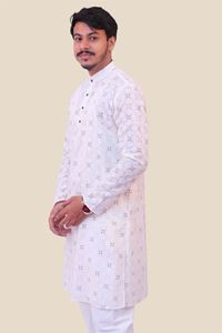 Picture of White Khadi Cotton Kurta