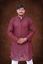 Picture of Maroon Striped Khadi Cotton Kurta for Men