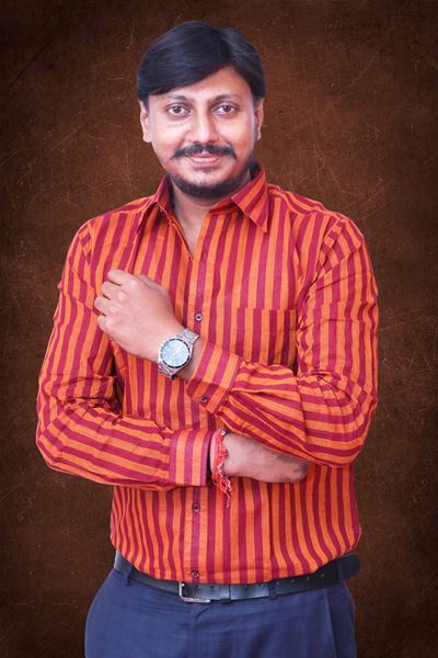 Picture of Red-Orange striped Regular Fit Men’s Khadi Shirt