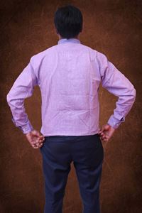 Picture of Purple striped Regular Fit Men’s Khadi Shirt