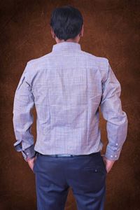 Picture of Grey textured  Regular Fit Men’s Khadi Shirt