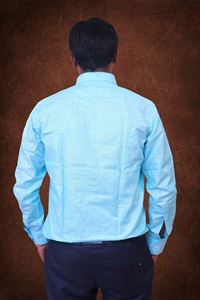 Picture of Sky blue textured  Regular Fit Men’s Khadi Shirt
