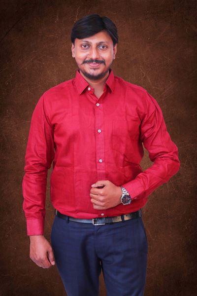 Picture of Red solid color  Regular Fit Men’s Khadi Shirt