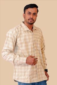 Picture of Bihar Khadi Men's Winter Wear Cottswool Full Sleeves Shirt (Cream)