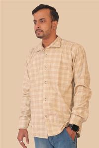 Picture of Bihar Khadi Men's Winter Wear Cottswool Full Sleeves Shirt (Cream)