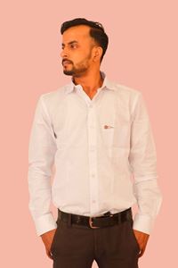 Picture of Solid White Color Pure Khadi Shirt