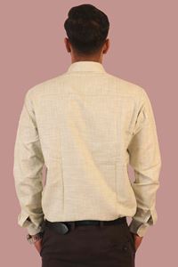 Picture of Light Yellow Color Pure Khadi Shirt