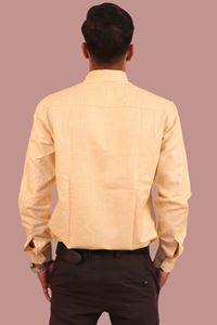 Picture of Yellow Solid Color Pure Khadi Cotton Shirt