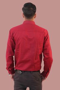 Picture of Maroon Solid Color Pure Khadi Cotton Shirt