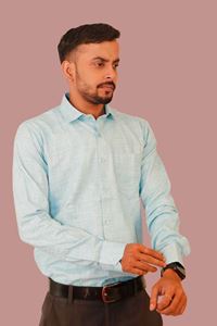 Picture of Sky Blue  Color Pure Khadi Cotton Shirt