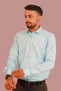 Picture of Sky Blue  Color Pure Khadi Cotton Shirt