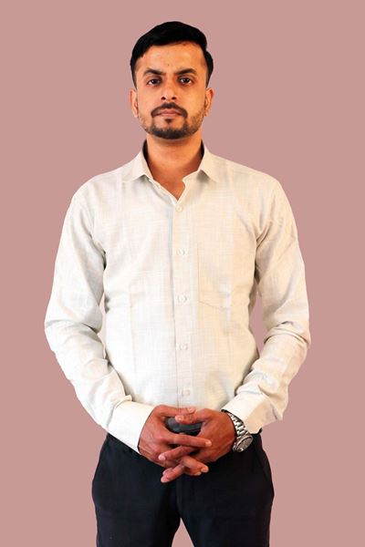 Picture of Grey Solid Color Pure Khadi Cotton Shirt