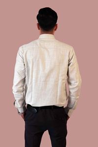 Picture of Grey Solid Color Pure Khadi Cotton Shirt