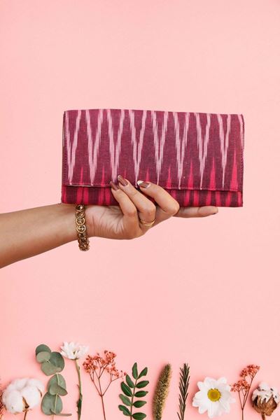 Picture of Ikat Print Ladies Cluch (Red Color)