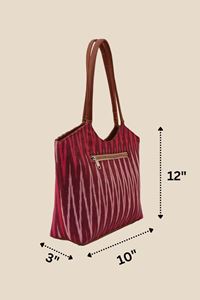 Picture of Ikat Print Ladies Hand Bags (Red Color)