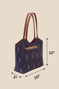 Picture of Ikat Print Ladies Hand Bags (Navy Blue Color)