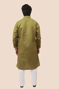 Picture of Bihar Khadi Olive Green Cotton Kurta