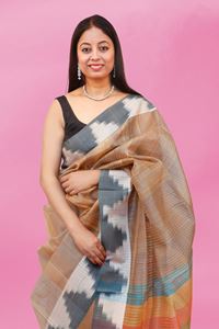 Picture of BROWN TUSSAR SILK  SAREE