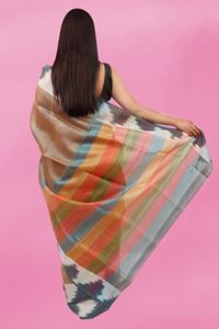 Picture of BROWN TUSSAR SILK  SAREE