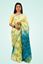 Picture of Bihar Khadi Ikkat Print Cotton Saree in Cream color with Blue Pallu