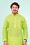 Picture of Stylish Cotton Blend Men's Kurta for Casual Elegance in Light Green Color