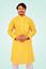 Picture of Stylish Cotton Blend Men's Kurta for Casual Elegance in Yellow Color