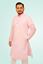 Picture of Stylish Cotton Blend Men's Kurta for Casual Elegance in Light Pink Color