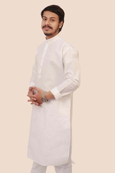 Bihar Bihar Khadi White Cotton Kurta Pajama Set