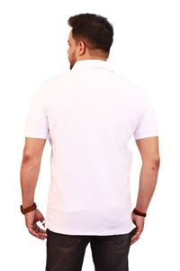 Picture of Bihar Khadi  Cotton Half Polo T-shirt In White Color