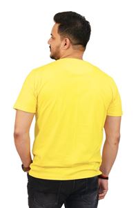 Picture of Bihar Khadi  Cotton Round Neck Half T-shirt In Yellow Color