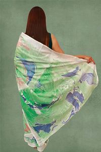 Picture of Bihar Khadi Marble Print Cotton Saree in Green Color